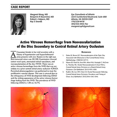 Dr. Wong Featured in Case Report