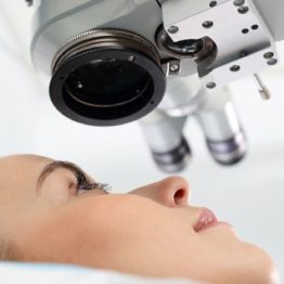 Woman getting an eye operation