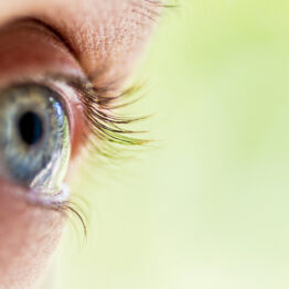 A close up of an eye after LASIK