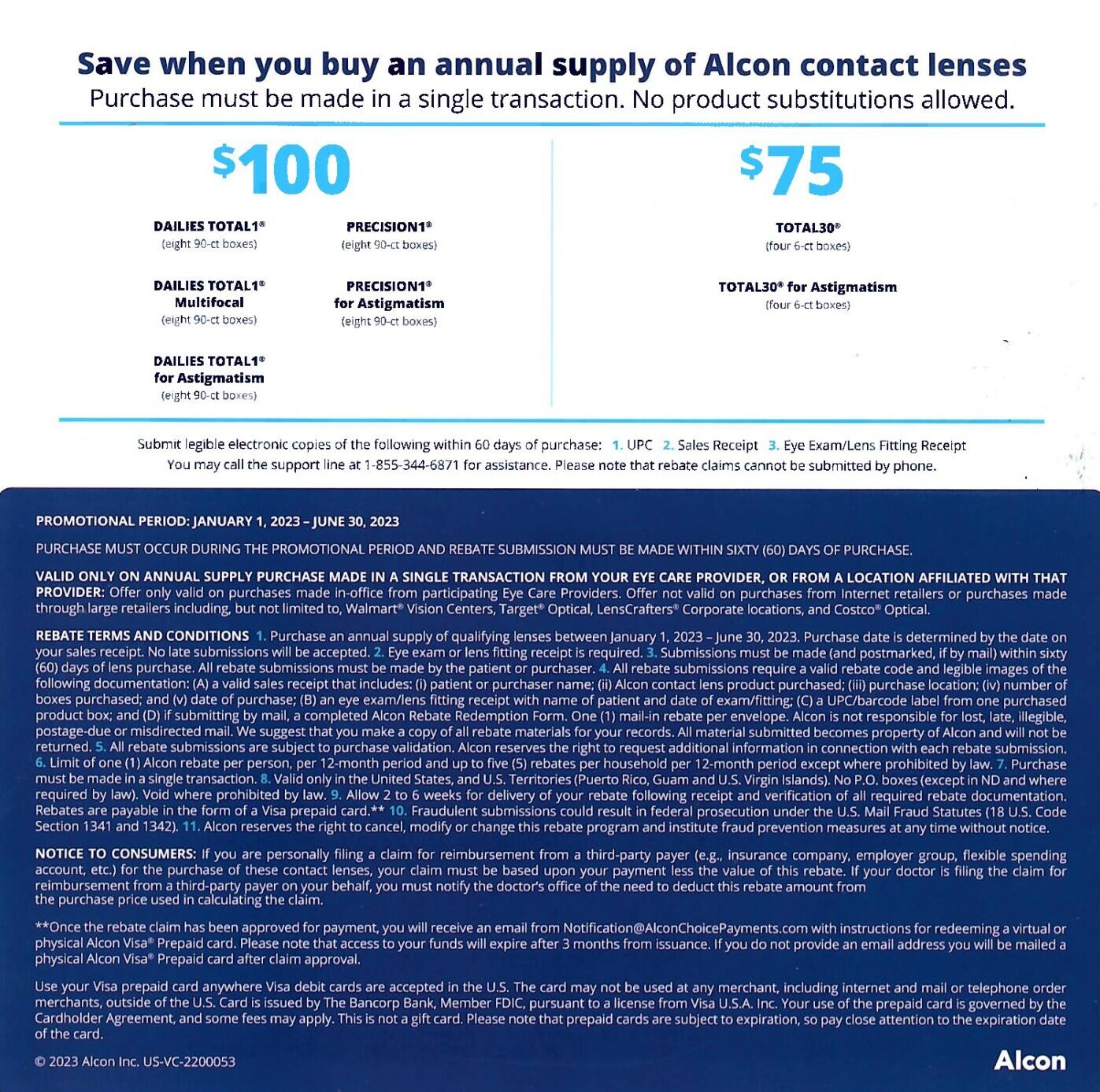 Alcon existing rebate Back