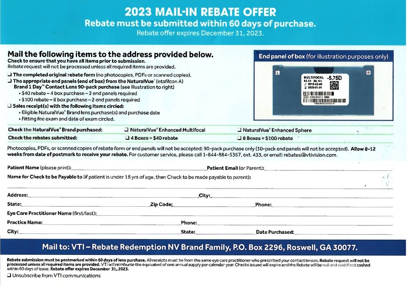 NaturalVue rebate back