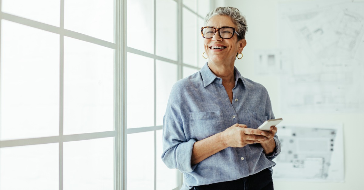 elderly woman smiling