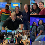 ECA staff bowling together.