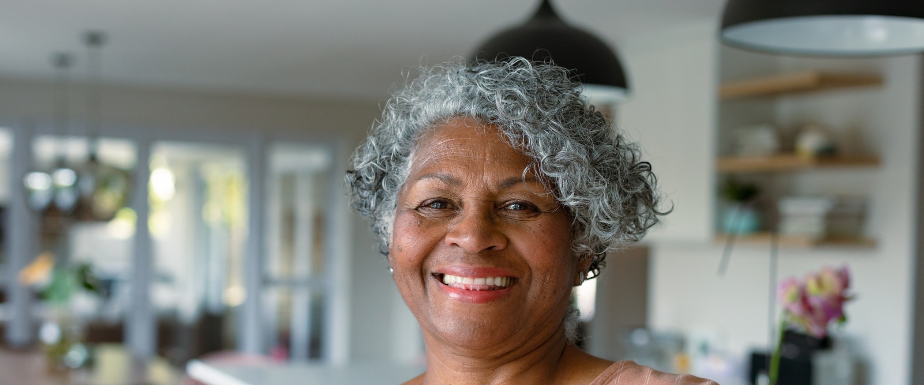 Happy african american senior woman