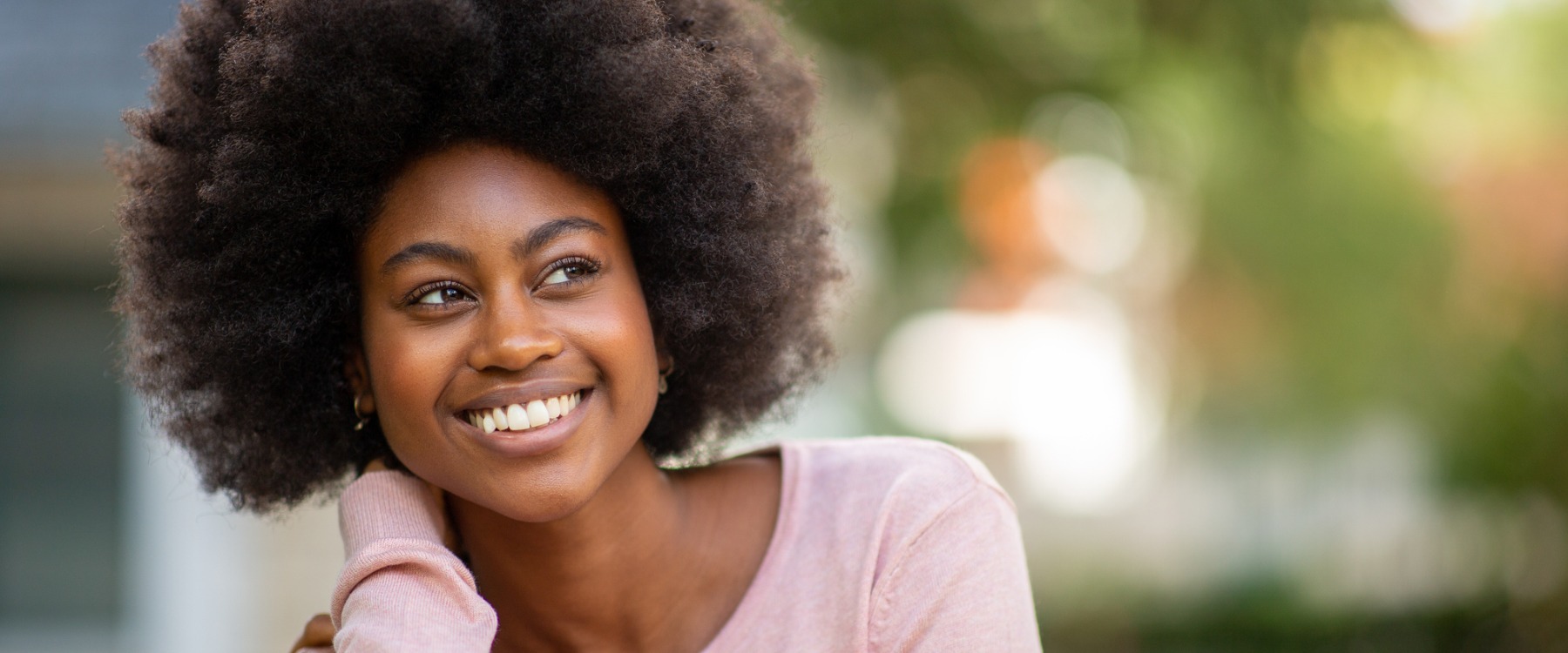 Young african american girl smiling