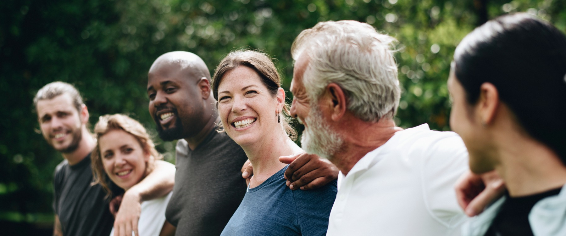 Happy diverse people