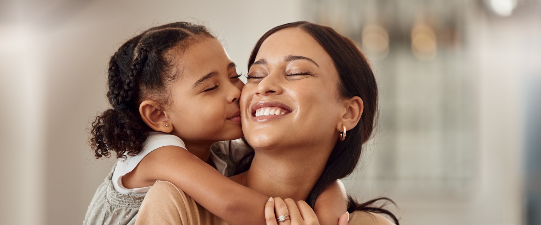 Mother daughter happy