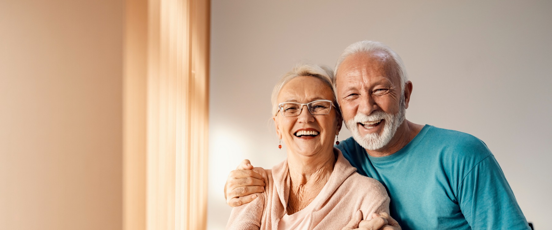 Senior couple smiling