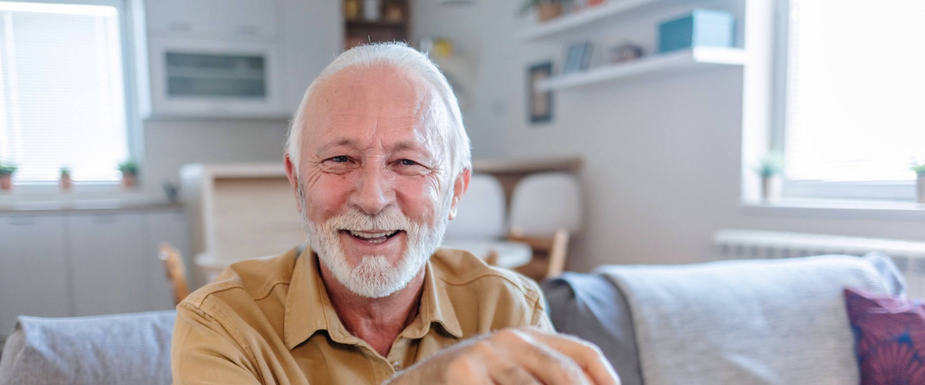 elderly man smiling