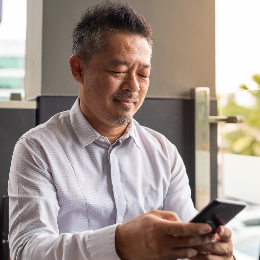 Man sitting at desk