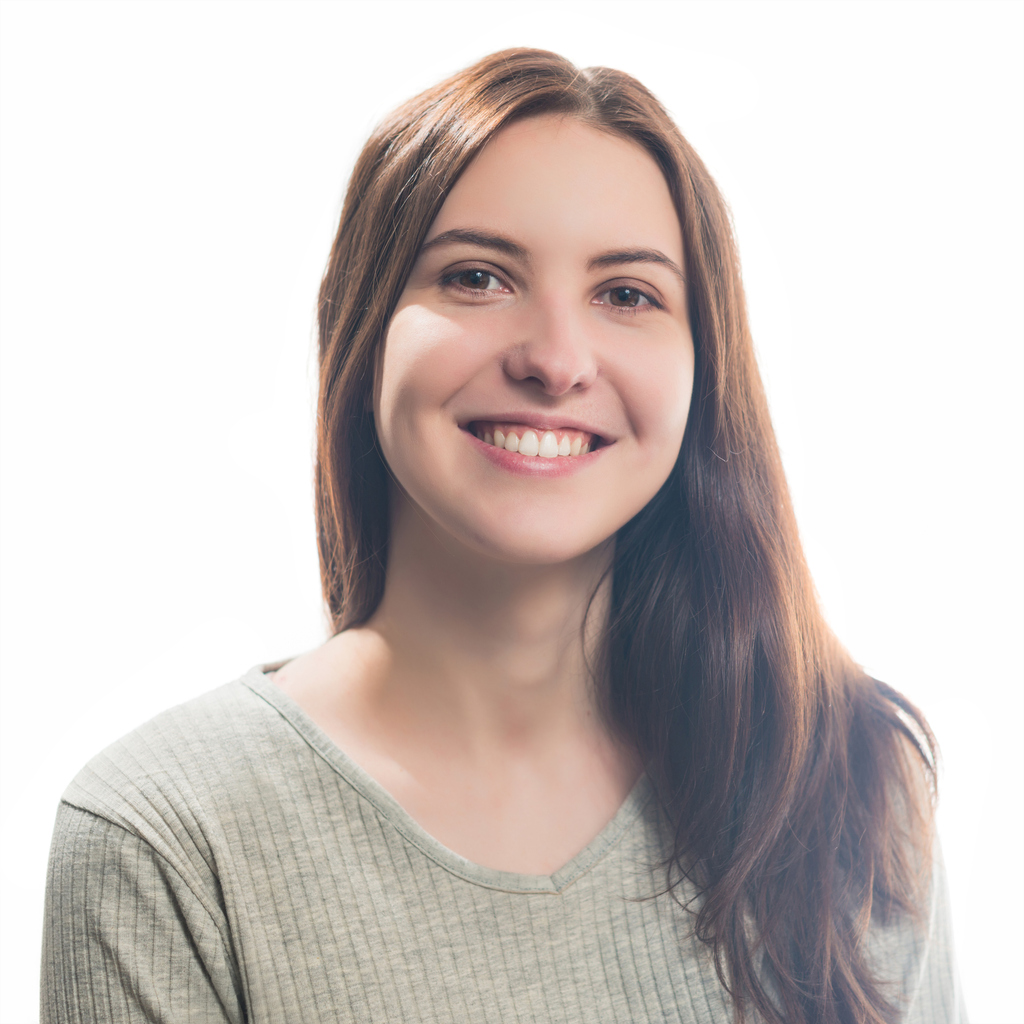 young smiling brunet woman portrait